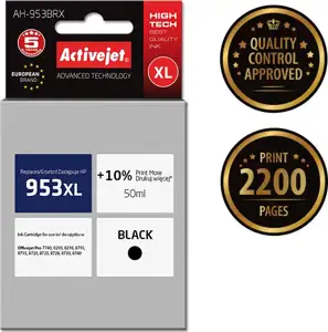 Activejet AH-953BRX ink for HP printer; HP 953XL L0S70AE replacement; Premium; 50 ml; black