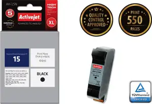 Activejet AH-15N Ink cartridge (replacement for HP 15 C6615N; Supreme; 44 ml; black)