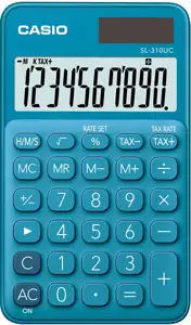 CASIO CALCULATOR POCKET SL-310UC-BU BLUE, 10 DIGITAL DISPLAY