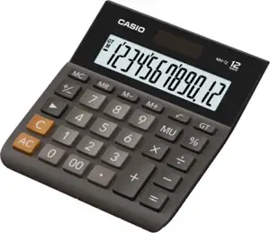 Casio MH-12BK-S 12-digit black office calculator