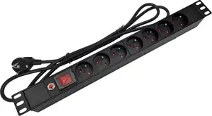 Alantec PZ071U power extension 1.8 m 7 AC outlet(s) Indoor Black