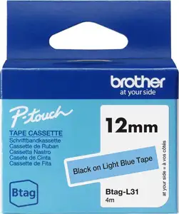 Brother Label Tape BTAG-L31 - 12 mm x 4 m - Black on Blue