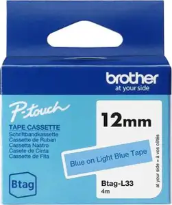 Brother label tape BTAG-L33 - 12 mm x 4 m - Blue on Light Blue