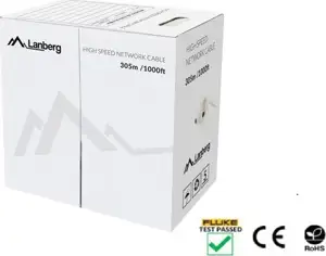 LANBERG CABLE UTP CAT.5E 305M WIRE CU BLACK FLUKE