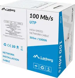 LANBERG LAN UTP CABLE 100MB/S 305M WIRE CCA YELLOW