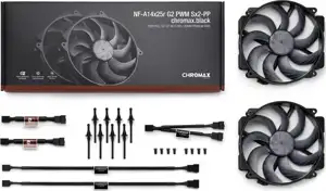 NF-A14x25r G2 PWM Sx2-PP chromax.black - dual fan set, black