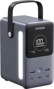Prijenosno napajanje powerbank UGREEN, 48.000 mAh, 300W, Fast Charging, 3x USB C, 2x USB A, Power Delivery 3.1, sivi