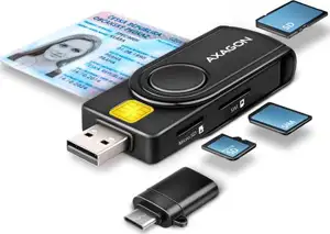 Čitač pametnih kartica AXAGON CRE-SMP2A USB 2.0 Pocket Reader