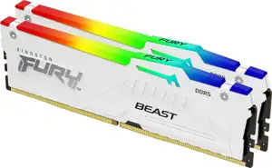 KINGSTON FURY Beast 64GB DIMM 5200MT/s DDR5 CL40 Kit of 2 White RGB XMP