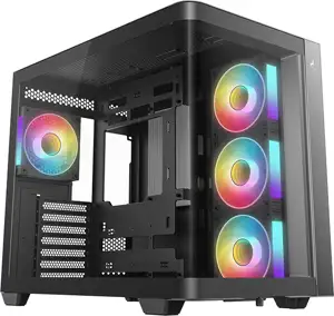 Case DeepCool CG530U 4F, ATX, Midi-Tower, ARGB, Curved glass, Black