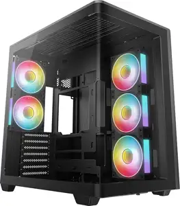 Case DeepCool CG590U 5F, ATX, Midi-Tower, ARGB, curved tempered glass, black