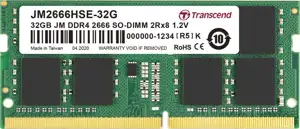 TRANSCEND 32GB JM DDR4 2666Mhz SO-DIMM 2Rx8 2Gx8 CL19 1.2V