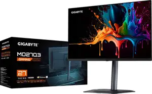 GIGABYTE MO27Q3 27” OLED QHD Gaming Monitor - 2560 x 1440, 360Hz, 0.03ms, 250 cd/m2, G-Sync Compatible, FreeSync Premium Pro, Display HDR True Black 400, HDMI 2.1, Displayport 1.4