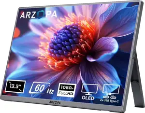 Portable monitor 13.3'' (34 cm) FullHD OLED 60Hz, USB-C, zvočniki, ovitek, ARZOPA A3C Pro