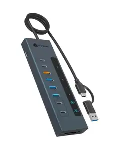 IcyBox IB-HUB1742CR-C2PD 11-in-1 hub USB-C, PD interface, and card reader
