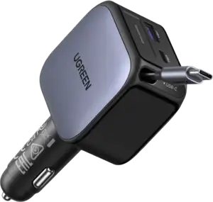 Ugreen 90W car charger with built-in USB-C cable
