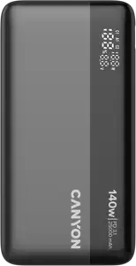 CANYON Power Bank PB-240, 25000mAh PD140W display power bank,Size160.0x82x27 mm Weight 508+-10g, Dark Grey