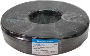 Tel. kabel plosnati 4-žilni, crni - pak. 100 m