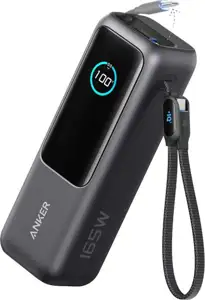 Anker Powerbank 25000 mAh with built-in USB-C cable, 165W, black