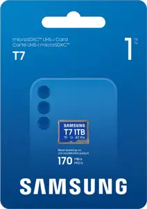 Micro SDXC card Samsung T7, 1TB, U3, V30, A2, UHS-I, 170 MB/s