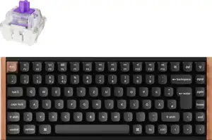 Keychron K2 HE (black/holz, DE-Layout, Gateron Double-Rail Magnetic Nebula, Aluminiumrahmen)