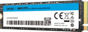 500 GB SSD Lexar M.2 PCIe NVMe (LNM610P500G-RNNNG) GEN3