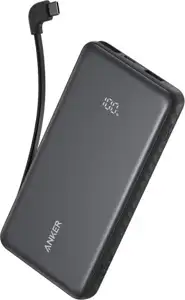 Anker Zolo Powerbank 10000 mAh, 22.5W with built-in USB-C cable, black