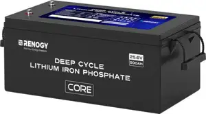 Renogy Core 24V 200Ah LiFePO4 baterija, 5120Wh, BMS, RBT24200LFPSH-G1