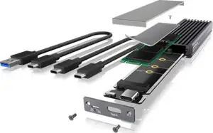 IcyBox IB-1817MC-C31 USB-C and USB-A 3.1 enclosure for M.2 NVMe and SATA SSD with write protection