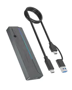 IcyBox IB-1826MCL-CU31 enclosure for M.2 NVMe/SATA SSD with USB-C 3.2 Gen 2 interface and RGB lights