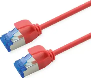 Roline S/FTP (PiMF) Data Center mrežni kabel, Cat.6A (Class EA), slim, LSOH, tangle free, 0.3m, crveni