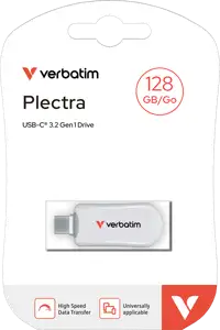 STICK Verbatim Plectra White 128GB USB-C Flash Drive 30229