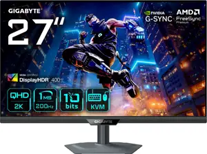 GIGABYTE M27Q2 QD 27” QHD Gaming Monitor - 2560 x 1440, 200Hz, 1ms, 350 cd/m2, FreeSync Premium, Display HDR400, HDMI 2.0, Displayport 1.4