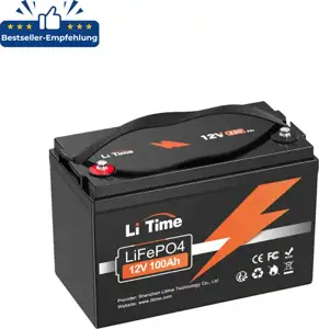 LiFePO4 baterija LiTime 12V 100Ah, 1280Wh, BMS 100A, IP65, za električne brodske motore 30–70 lbs