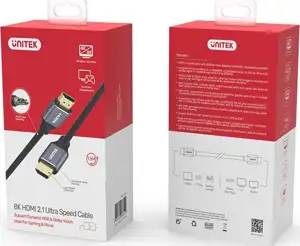 UNITEK C138W HDMI cable 2 m HDMI Type A (Standard) Black, Grey