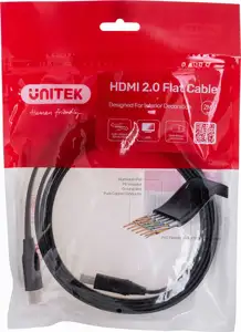 UNITEK HDMI CABLE 2.0 4K60HZ,FLAT,2M,C11063BK-2M