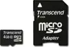 Micro SDHC 4GB Class 10 TRANSCEND, Plastic with SDHC adapter