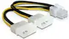 Kabel DELOCK, 2x 4-pin Molex (Ž) na 6-pin (M) za grafičku ka
