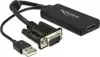 Adapter DELOCK, VGA (M) na HDMI (Ž), USB (M) prijenos zvuka 