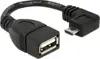 Kabel DELOCK, micro USB (M) na USB 2.0 (Ž) pod kutem 90°, OTG funkcija, 11cm, crni