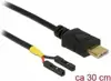 Kabel DELOCK, USB-C 2.0 (M) na 2 zatična letvica (Ž), 30cm