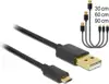 Kabel DELOCK, USB (M) na mUSB-B (M), set 3kom