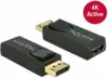 Adapter DELOCK, DP (M) na HDMI-A (Ž), 4K aktiv, crni