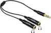 Adapter DELOCK, 3,5 mm stereo audio jack (M) na 2x 3.5 mm st