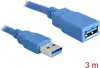 Kabel DELOCK, USB 3.0, USB-A (M) na USB-A (Ž), produžni, 3m