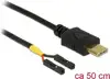 Kabel DELOCK, USB-C (M) na 2xpin zasebne header (Ž), 50cm