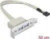 Bracket DELOCK, USB 2.0, 2x port, Low Profile