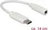 Adapter DELOCK, USB-C (M) na Audio 3.5 (Ž), 14cm, bijeli