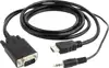 Gembird HDMI to VGA and audio adapter cable, single port, black 1,8m