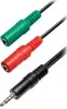 Transmedia Headset adapter cable 0,2m Plug to 2x Jack